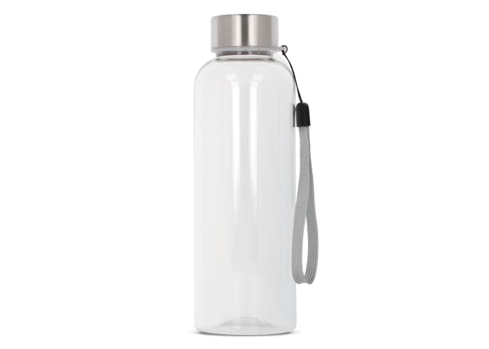 Bouteille d'eau rPET publicitaire 500ml Jude transparent et gris